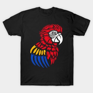 Red Macaw Parrot distressed T-Shirt